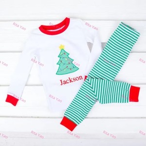Pyjamas de Noël personnalisés en coton unisexe, pyjamas rayés de Noël, pyjamas personnalisés pour petit garçon et petite fille, pyjamas de Noël pour enfants, pyjamas du Père Noël 2026 - Product Image 5