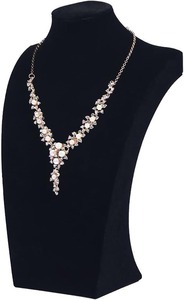 Expositor de Collares de Terciopelo Negro, Soporte Organizador de Joyas para el Hogar o Tienda - Product Image 1