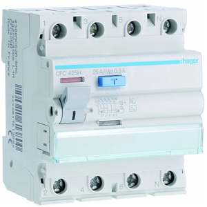 CFC425H ปรับแต่งได้ด้วย Hagers RCCB 4P 25A ชนิด AC 300mA 4 โมดูล - Product Image 1