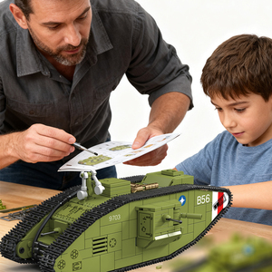 Kit de modelo a escala británica de la I Guerra Mundial 1/35, tanque Mark V, tanque pesado, miniaturas, juguetes del ejército, juego de bloques de construcción de vehículos blindados - Product Image 3