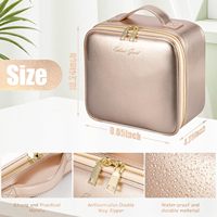 Trousse de Maquillage de Voyage en Cuir PU Imperméable Grande Taille avec Logo Personnalisé, Miroir LED Intégré pour Femmes