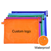 Sac à documents zippé en maille à double couche personnalisé A4/A5/A6 rangement de fichiers pour stylo en PVC coloré bureau école voyage porte-documents
