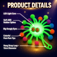 Vente en gros de boules lumineuses LED, flocons de neige lumineux, jouets anti-stress à presser, nouveauté, cadeaux pour enfants, brillent dans le noir