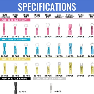 ขั้วต่อกันน้ำแบบพรีเมียม 560 ชิ้น ขั้วทองแดงพร้อมซีลกาว IP65 รูปทรงกลม - Product Image 5