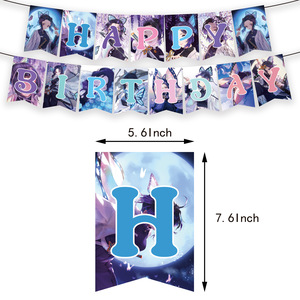 Décorations d'anniversaire <span class=keywords><strong>Demon</strong></span> <span class=keywords><strong>Slayer</strong></span> Kochou Shinobu : Ballons, <span class=keywords><strong>Bannière</strong></span> et Cake Topper Anime Kimetsu No Yaiba - Product Image 6