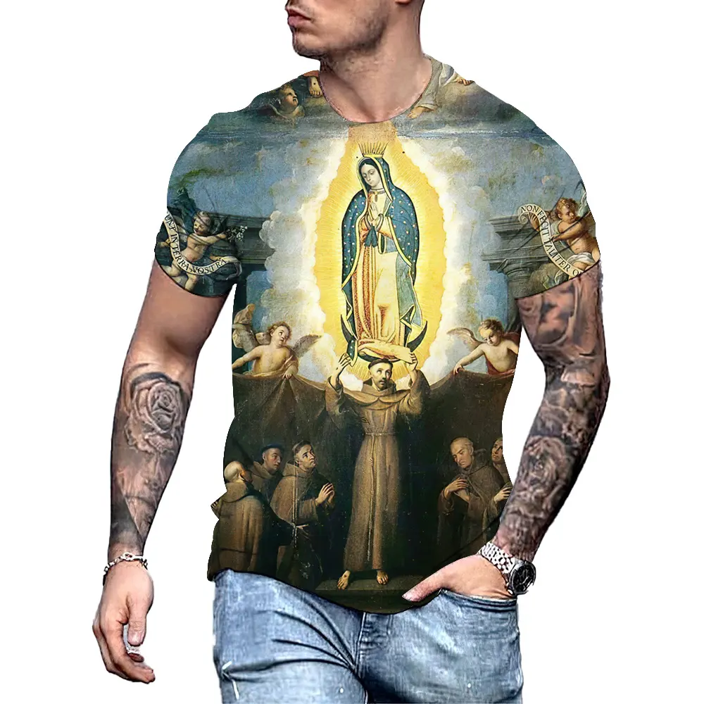 Nueva camiseta de verano de alta calidad para hombre, camiseta personalizada de Jesús de manga corta, Camiseta con estampado 3D, estilo informal