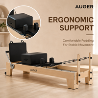 Machine de Pilates Reformer Commerciale en Bois d'Érable avec Plateforme de Saut et Boîte d'Assise pour Studio Professionnel et Salle de Sport