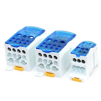 Bloque de terminales para carril DIN UKK 80A/125A/160A/250A/400A, caja de distribución, una entrada y varias salidas, caja de conexiones unipolar, conector de cable
