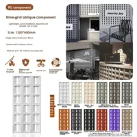 Mur de fond tendance en pierre PU à grille de neuf compartiments, double face, style bloc moderne, pour décoration d'hôtel et cloison en briques creuses