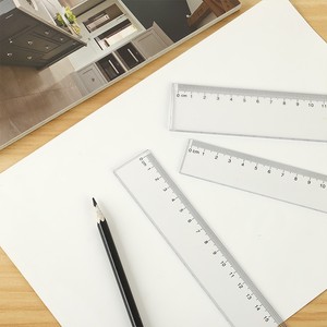 Bền 20Cm Thẳng Cai Trị Nhựa Cai Trị Cho Bản Vẽ Và Đo 5 Bộ Phổ Trong Suốt - Product Image 2