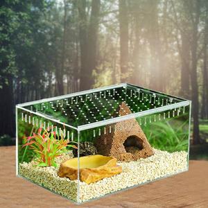 Sürüngen yetiştiriciliği kutusu akrilik şeffaf sürgülü kapak sürüngen tankı böcek örümcek kaplumbağa kertenkele besleme kutusu teraryum - Product Image 5