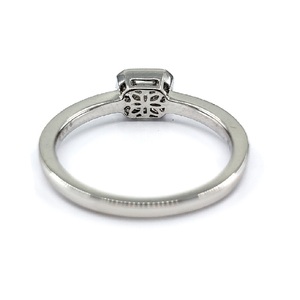 Vente en gros directe de Chine, bijoux fins, or blanc massif 18 carats, diamants baguette naturels, anneaux classiques de mariage en forme de cluster carré pour femmes - Product Image 3