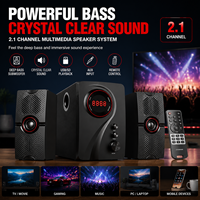 Coomaer Haut-parleur multimédia professionnel 2.1CH avec caisson de basses de 4 pouces, avec USB/SD, vente chaude
