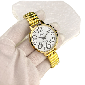 Nouvelle Arrivée Montre Quartz Sportive Décontractée de Luxe pour Femmes - Grand Cadran avec Grands Chiffres Bracelet Élastique Extensible pour Femmes Âgées WW003 - Product Image 2