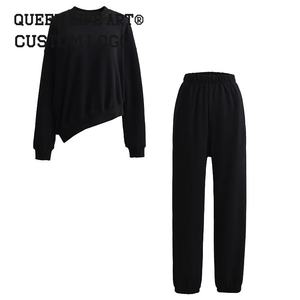 カスタム2ピースパーカーセット女性用特大ニットコットンポリエステルビンテージジッパー,タイパーエースプリントボタンリップショート - Product Image 4