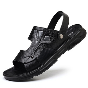 Sandalias de Playa para Hombre, de Cuero Marrón, Tallas 48, 49, 50, Tallas Grandes, Extra Anchas, Estilo Slip-On - Product Image 4