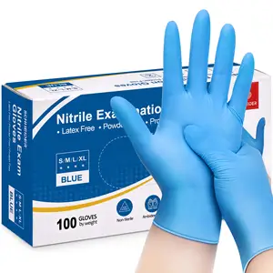 Wholesale Nitrile glove High Quality Powder Free Disposable Medical Tattoo Beauty Food Rubber Pure Nitrile examination gloves