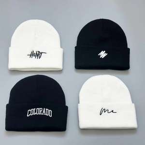 <span class=keywords><strong>Gorro</strong></span> <span class=keywords><strong>de</strong></span> punto transfronterizo <span class=keywords><strong>de</strong></span> Otoño/Invierno, <span class=keywords><strong>gorro</strong></span> cálido unisex <span class=keywords><strong>para</strong></span> clima frío, <span class=keywords><strong>gorro</strong></span> <span class=keywords><strong>de</strong></span> calavera con letras bordadas minimalistas. - Product Image 2