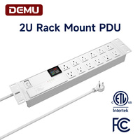 Boîtier de distribution ETL certifié pour montage en rack, PDU 12 prises 15A US, protection contre les surtensions 3900J, compteur LED, disjoncteur, en alliage d'aluminium blanc