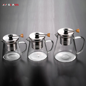 Premium High Quality Clear Borosilicate <strong>Glass</strong> Pull up <strong>Infuser</strong> <strong>Teapot</strong> - Product Image 1