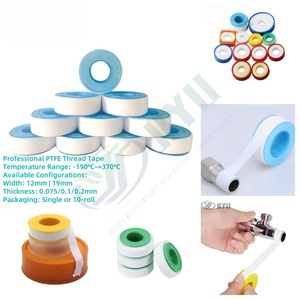 JIYU Ruban d'étanchéité en PTFE avec logo personnalisé | 0.1mm d'épaisseur x 19mm de large | pour l'étanchéité professionnelle des tuyaux d'<span class=keywords><strong>eau</strong></span> et de gaz - Product Image 1