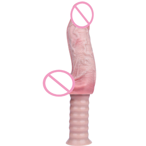 FAAK Dildo de silicona de doble capa realista con ventosa y mango de rosca, juguete sexual largo y grueso para mujeres y hombres, tapón anal OEM ODM - Product Image 4