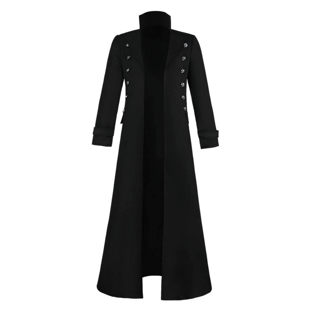 Black Vintage Double-breasted Coat