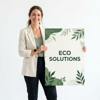 Brochure en papier d'art, solutions écologiques, design botanique vert, impression personnalisée pour une promotion de marque durable, en gros