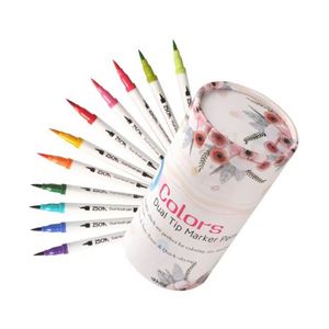 Custom <b>Colorful</b> Dual Tip Watercolor <b>Pen</b> Set Plastic Double Head Marker with Felt Tip for Kids' Drawing and Painting - Product Image 2