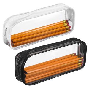 Custom Transparent PVC Water Resistant Zipper Pencil <b>Case</b> Large Capacity Multifunctional Fashion <b>Makeup</b> Bag for Travel - Product Image 1