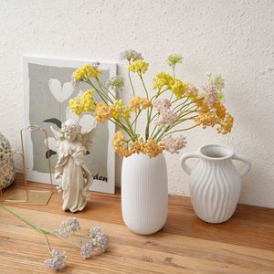 Bouquet de fleurs artificielles CallaFloral blanc, rose, jaune, orange, violet, vase moderne pour table, décoration de mariage - Product Image 1