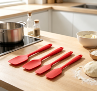 Ensemble de spatules en caoutchouc de silicone de qualité alimentaire pour la cuisson, la cuisson, le mélange, résistant à la chaleur, antiadhésif, passe au lave-vaisselle, sans BPA, 6 ensembles