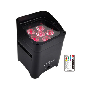<span class=keywords><strong>Maky</strong></span> led venta caliente hasta la iluminación 6PCs 6in1 RGBWA UV alimentado por batería inalámbrico DMX American <span class=keywords><strong>DJ</strong></span> led par plano Quad color luz de escenario - Product Image 5