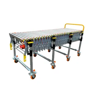 Powered Flexible portable Roller conveyor Telescopic Truck Unloading Conveyor for warehouse