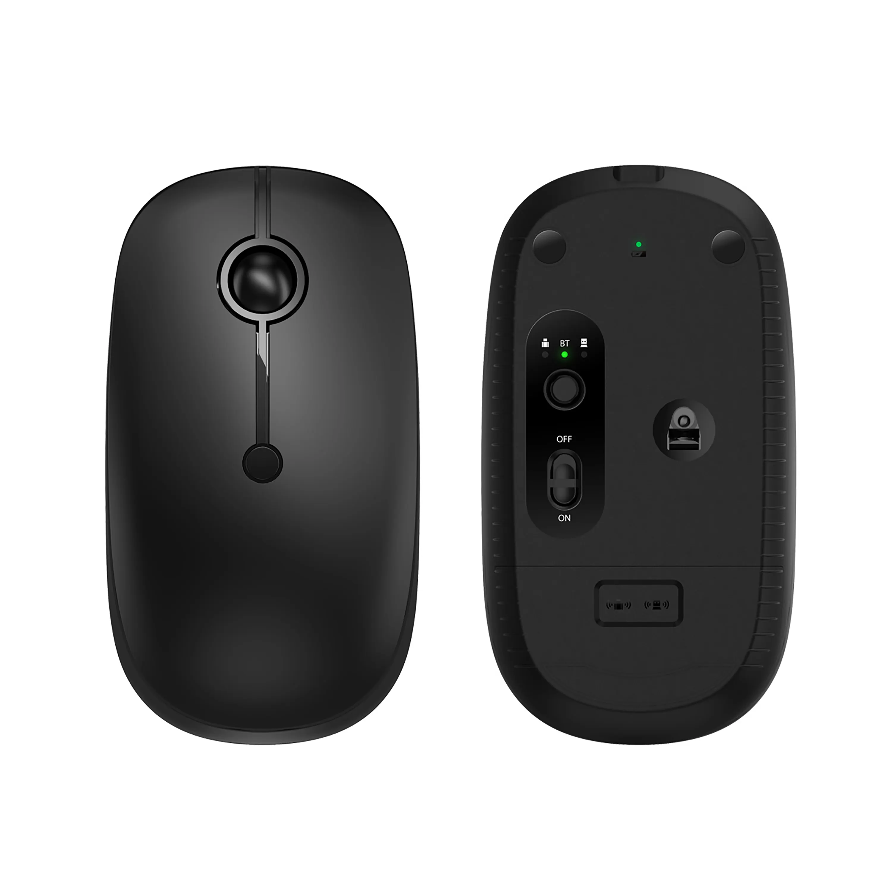 Mouse Factory Ultra Slim Silent 2.4ghz Btデュアルモード充電式ワイヤレスマウスUSBおよびラップトップおよびMac用Type-cレシーバー