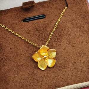 Collier pendentif minimaliste en forme de fleur en argent 925 plaqué or avec perle, pour mariage, unisexe/hommes/femmes, vente en gros - Product Image 4