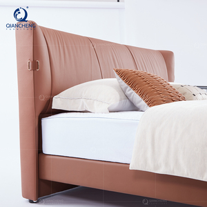 Muebles de dormitorio de lujo modernos, marco de madera, tela, <span class=keywords><strong>cama</strong></span> doble, <span class=keywords><strong>esponja</strong></span>, <span class=keywords><strong>cama</strong></span> suave <span class=keywords><strong>para</strong></span> el hogar - Product Image 3