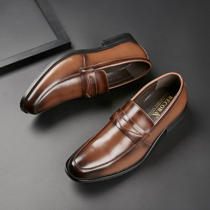 Mocassins de Ville Confortables pour Hommes en <span class=keywords><strong>Cuir</strong></span> de Vachette Haut de Gamme, <span class=keywords><strong>Chaussures</strong></span> Habillées Tendance en <span class=keywords><strong>Cuir</strong></span> Véritable pour <span class=keywords><strong>Homme</strong></span> - Product Image 2