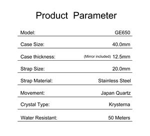 Montre de luxe en acier inoxydable avec quartz Krysterna de haute précision 40 mm, résistante à l'eau 50 m, pour un usage quotidien - Product Image 5