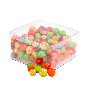Custom Plastic Waterproof Candy Box with Cover Lid Clear Dessert Display Case for Candy Chocolate Cake Rectangular Gift Box