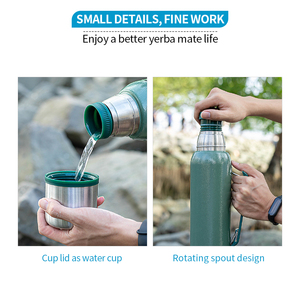 Thermos en <span class=keywords><strong>acier</strong></span> <span class=keywords><strong>inoxydable</strong></span> <span class=keywords><strong>1L</strong></span> pour Yerba Mate, best-seller, bouteille d'eau isolée à double paroi, <span class=keywords><strong>gourde</strong></span> isotherme avec tasse à Yerba Mate - Product Image 4