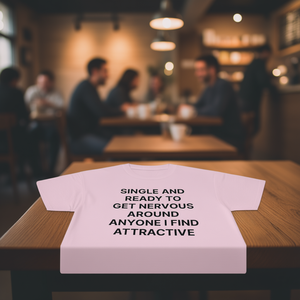 Camiseta divertida con meme 'Soltero y listo para ponerse nervioso al estar con cualquier persona que me atraiga', regalo divertido. - Product Image 3