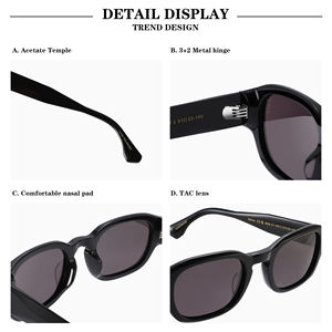 Lunettes de soleil en acétate à petite monture, vente en gros d'usine, logo personnalisé 2025, lunettes de soleil polarisées UV400 en acétate - Product Image 6