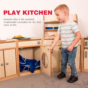 Set furnitur bermain peran dapur kayu Kanada Australia Montessori perlengkapan memasak pura-pura anak prasekolah ruang bermain balita - Product Image 2