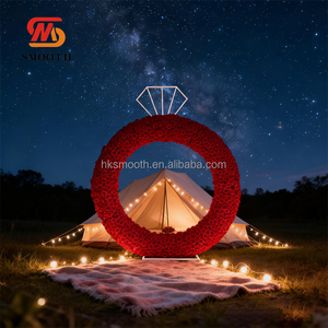 Arco de Flores Redondo Artificial para Bodas, Arco Metálico Decorativo con Flores, Arco Circular Blanco - Product Image 1