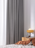 Rideaux occultants modernes pour fenêtres et portes, sur mesure, élégants à œillets, gris tissé, 100 % polyester, toutes saisons, pour hôpitaux
