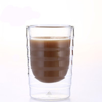 Ensemble de tasses en verre à double paroi élégantes et résistantes à la chaleur, fabriquées à la main, sans plomb, pour un usage domestique, 80 ml, 150 ml, 350 ml