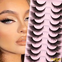 A-RIX 8D Glamour Cat Eye Lashes 16mm Aspecto Natural Hechas a Mano Pestañas Aladas Voluminosas 10 Pares Paquete Económico Venta al por Mayor Marca Privada
