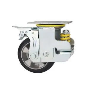 4 Inch 5 Inch 6 Inch 8 Inch Industriële Trolley Schokabsorberende Heavy Duty Aluminium Core Rubber Zwenkwiel