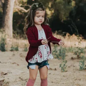 Cardigan tricoté en coton pour bébé fille, pull à manches longues, vêtements d'extérieur, résistant, vestes, Cardigan, automne, 2019